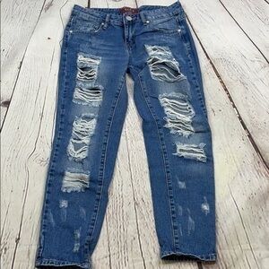 UEC Guess cropped distressed jeans size 24